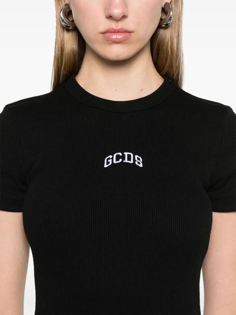 GCDS logo-embroidered mini dress - Black