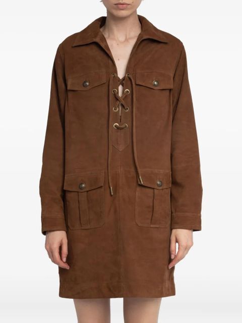 Zadig&Voltaire Remacha lace-up mini dress - Brown