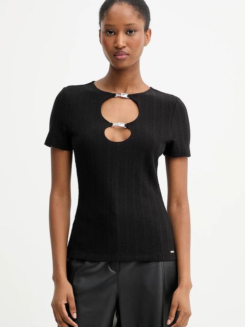 Guess t-shirt VALERIA damski kolor czarny W5YP09 KCXS1 - zdjęcie produktu nr 1