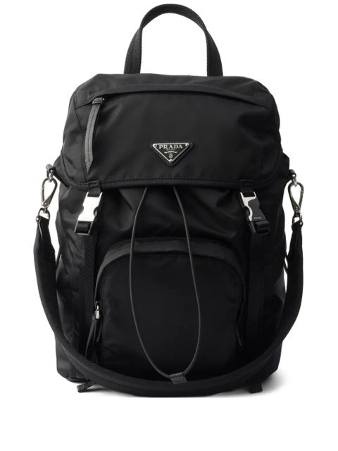Prada zipper logo-detail backpack - Black - zdjęcie produktu nr 1
