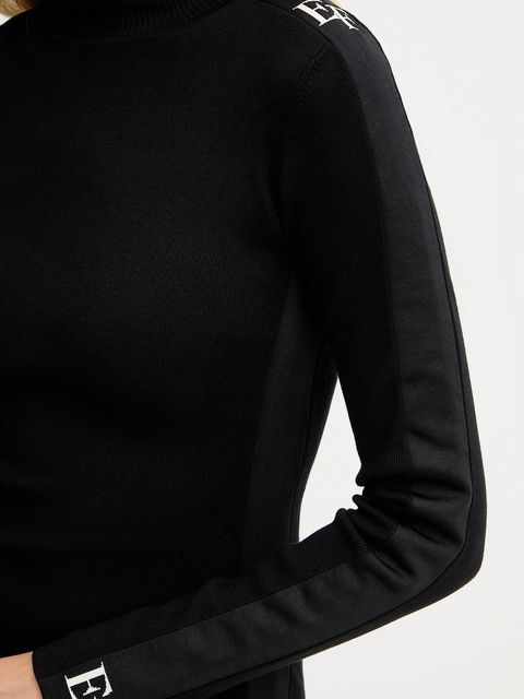 Elisabetta Franchi sukienka kolor czarny midi dopasowana AM03S56E2