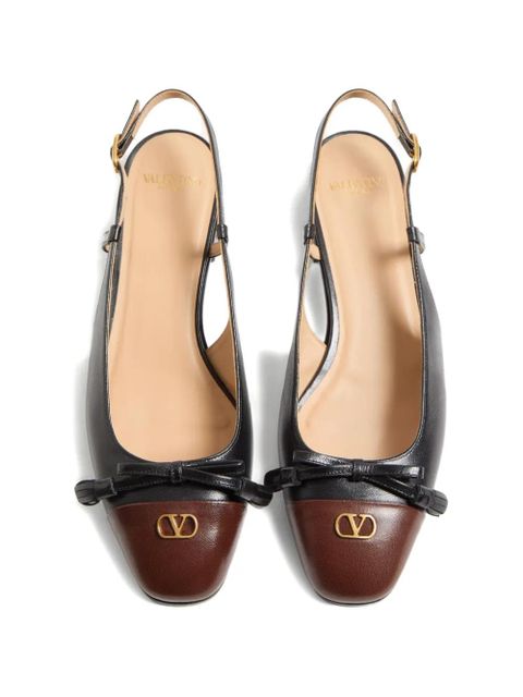 Valentino Garavani Valet Du Roi kid slingback ballerinas 25mm - Black