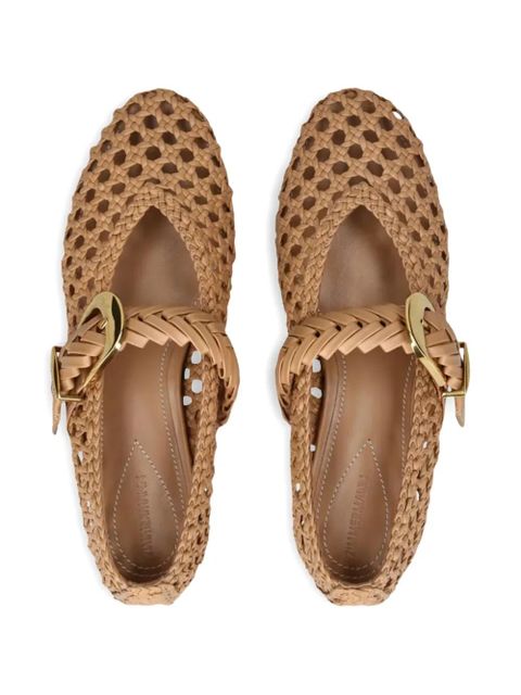 ZIMMERMANN Alchemy woven leather flat pumps - Brown