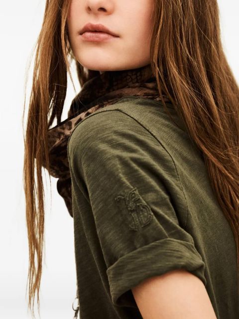 Ba&Sh Vina emblem-detail crew-neck T-shirt - Green