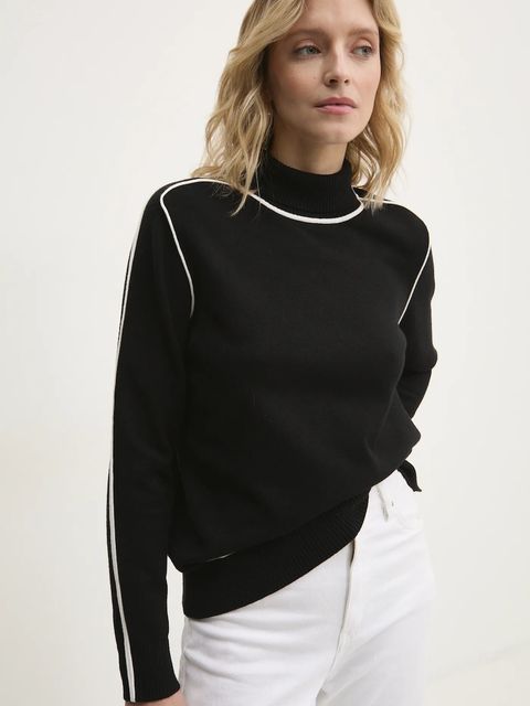 Answear Lab sweter z kaszmirem kolor czarny z golfem