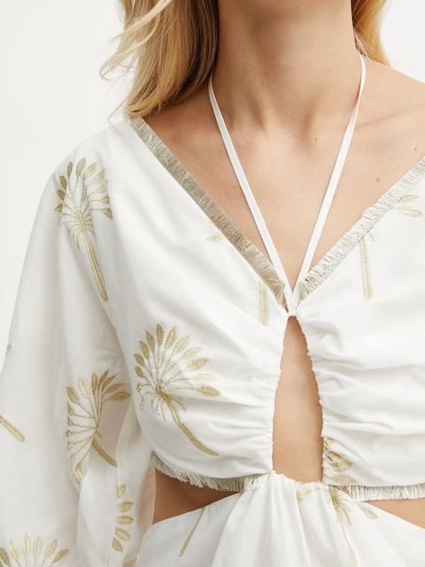 Simona Corsellini sukienka kolor biały mini rozkloszowana P25CPAB025