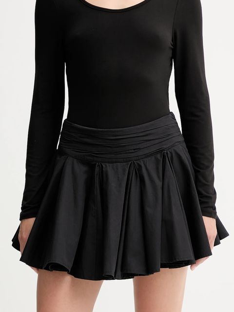 AllSaints spódnica bawełniana TULIP kolor czarny mini rozkloszowana W016RD - zdjęcie produktu nr 1