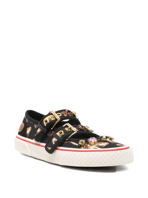 Valentino Garavani double-buckle slip-on ballerina sneakers - Black