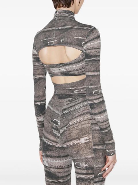 MISBHV zipper-print top - Grey