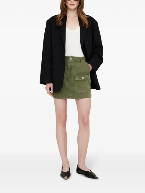 ANINE BING Aliza cotton miniskirt - Green