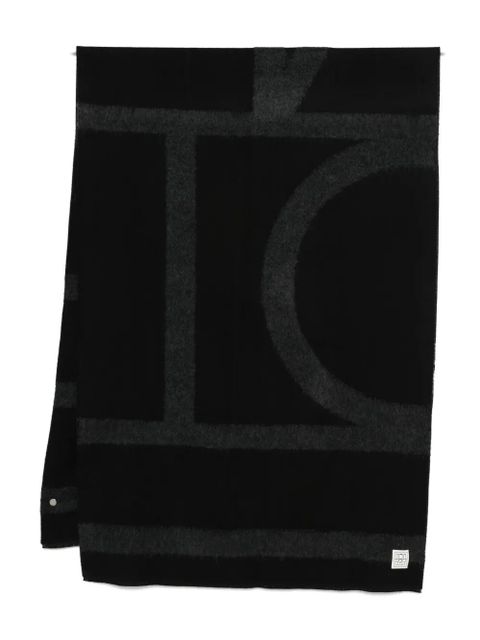 TOTEME monogram-print scarf - Black - zdjęcie produktu nr 2