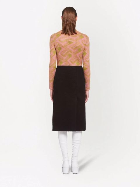 Prada button-detail midi skirt - Black