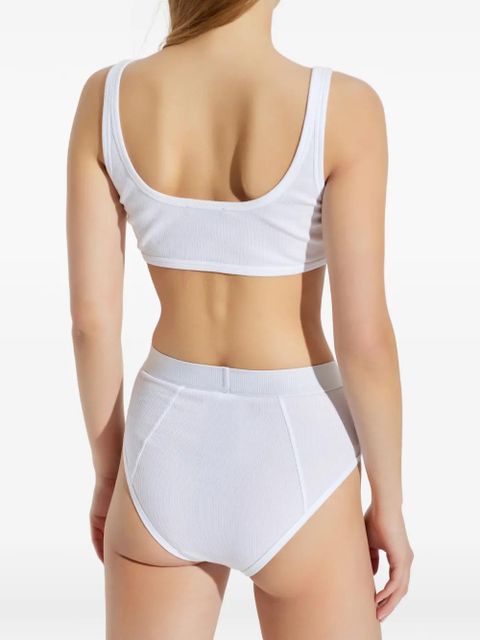 Versace logo-embroidered bra - White