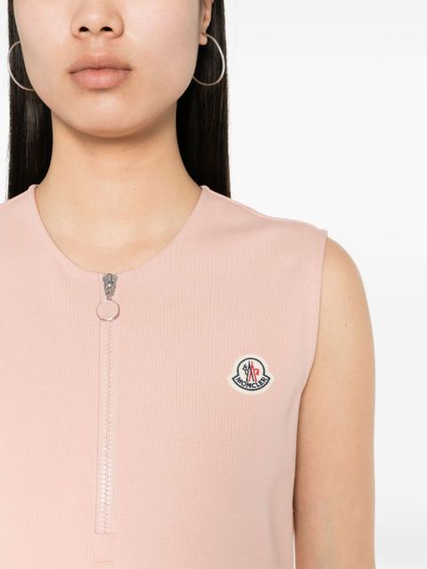 Moncler logo-appliqué mini dress - Pink