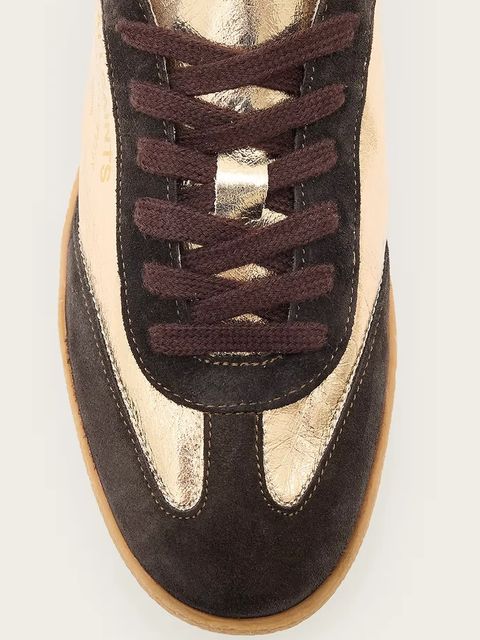 AllSaints sneakersy skórzane Thelma Metallic Sneaker damskie kolor złoty W072FB