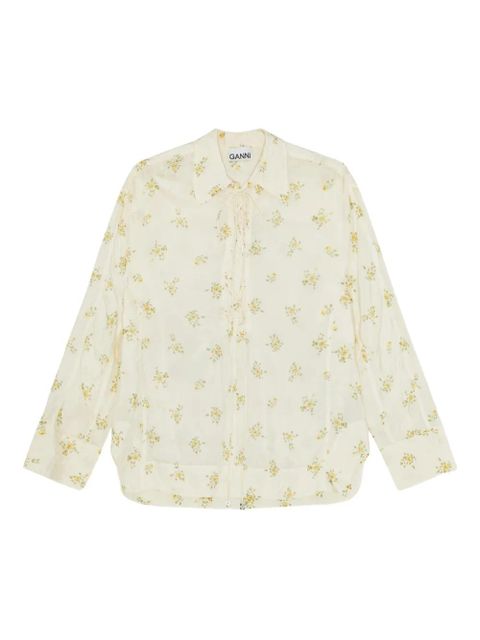 GANNI floral-print blouse - Neutrals - zdjęcie produktu nr 1