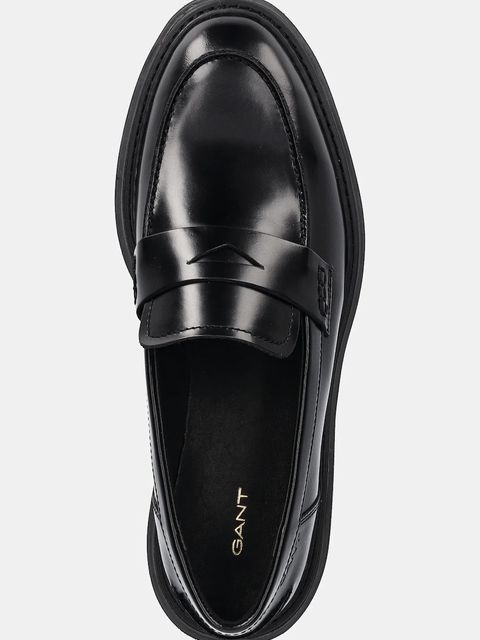 Gant mokasyny skórzane Ivyhill damskie kolor czarny na płaskim obcasie 31531117