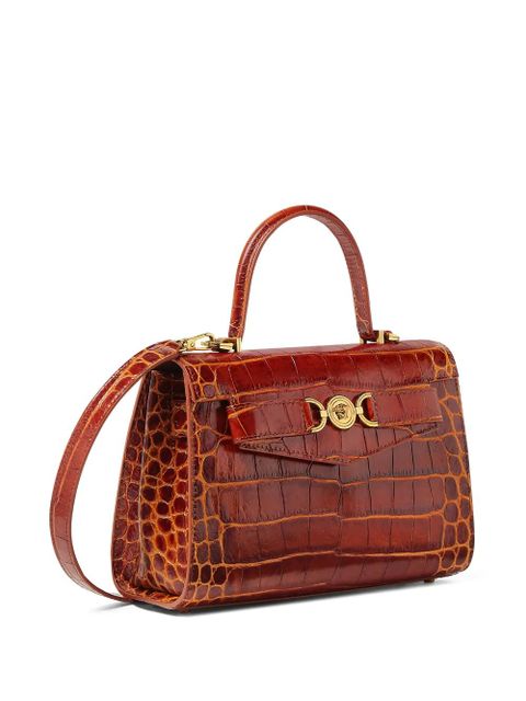 Versace Crocodile-effect top-handle tote bag - Brown - zdjęcie produktu nr 1