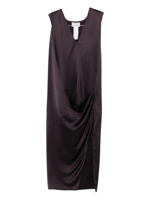 Sportmax V-neck draped dress - Purple