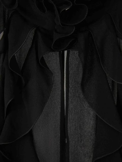 Alexander McQueen ruffled silk top - Black - zdjęcie produktu nr 2