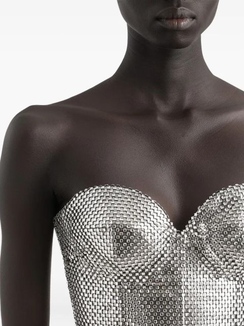 Dolce & Gabbana mesh strapless mini dress - Silver