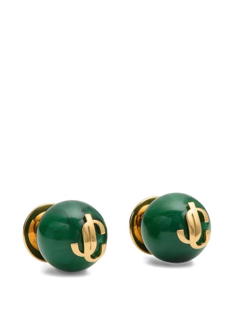 Jimmy Choo logo beads earrings - Gold