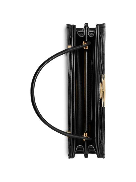Tory Burch Lee Radziwill crocodile-embossed top handle mini bag - Black