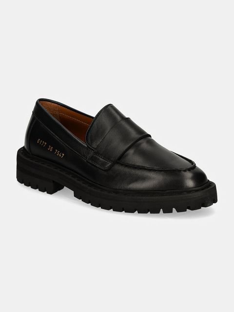 Common Projects mokasyny skórzane Chunky Loafer damskie kolor czarny na platformie 6177 - zdjęcie produktu nr 1