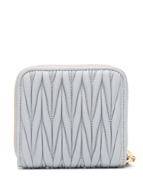 Miu Miu matelassé-effect bi-fold wallet - Blue