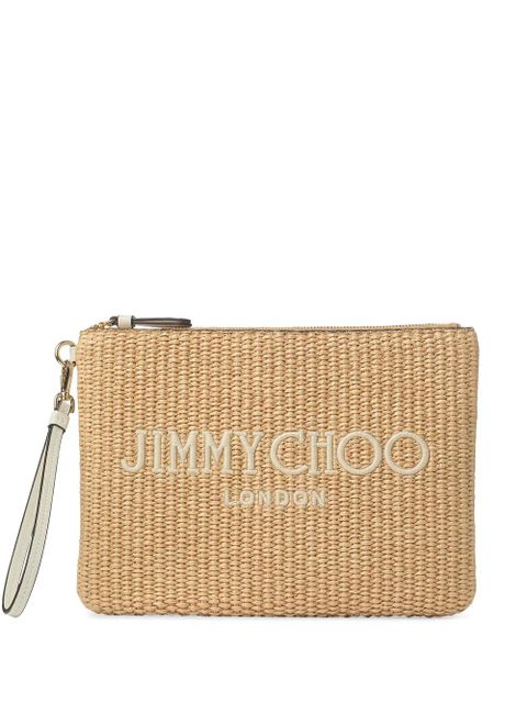 Jimmy Choo raffia clutch bag - Brown - zdjęcie produktu nr 1