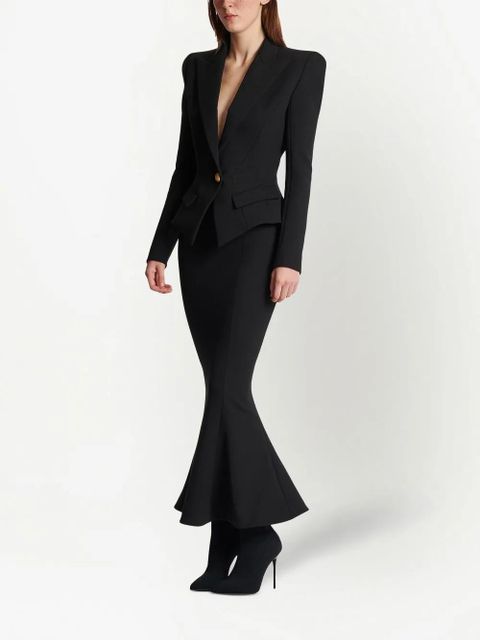 Balmain ruffled-hem midi skirt - Black - zdjęcie produktu nr 2