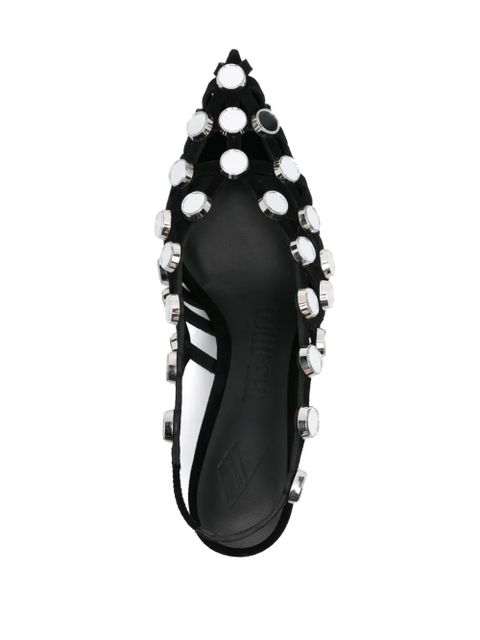 The Attico 50mm Grid slingback pumps - Black
