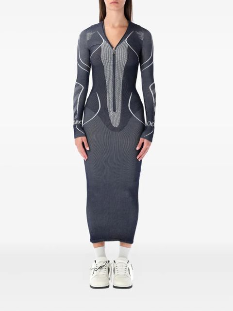 Off-White Diag seamless zip midi dress - Grey - zdjęcie produktu nr 1