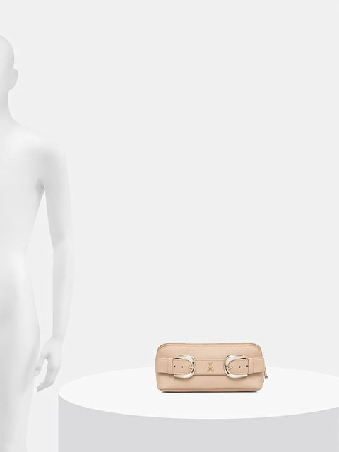 Patrizia Pepe kosmetyczka skórzana kolor beżowy 8Q0027 L001