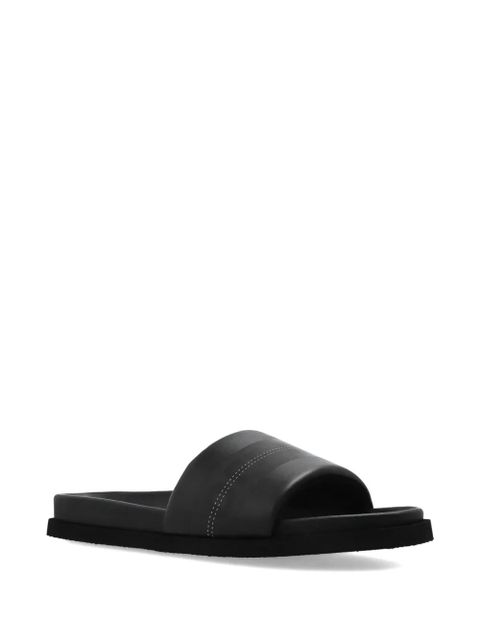 Off-White logo-print leather slides - Black - zdjęcie produktu nr 2