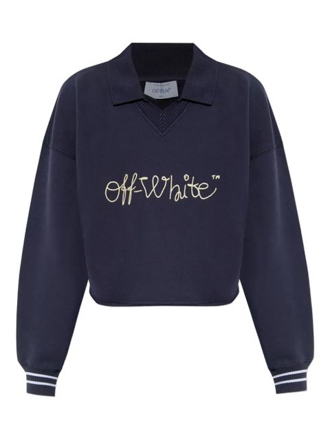 Off-White logo-embroidered polo sweatshirt - Blue - zdjęcie produktu nr 1