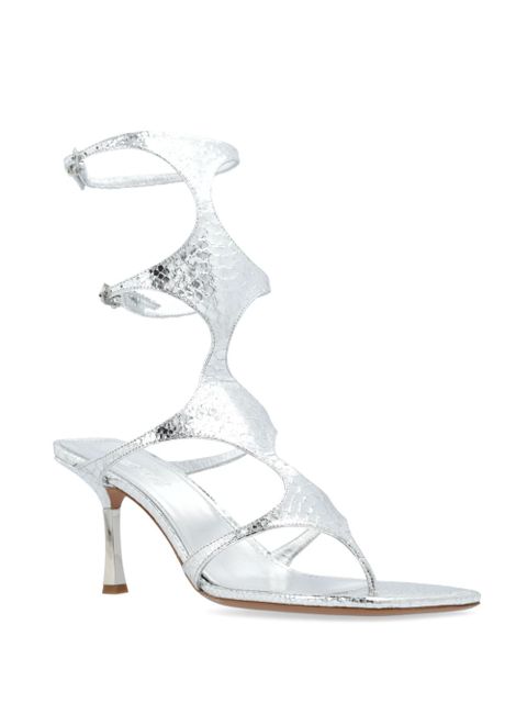 Paris Texas Uma 75mm python-effect gladiator sandals - Silver - zdjęcie produktu nr 2