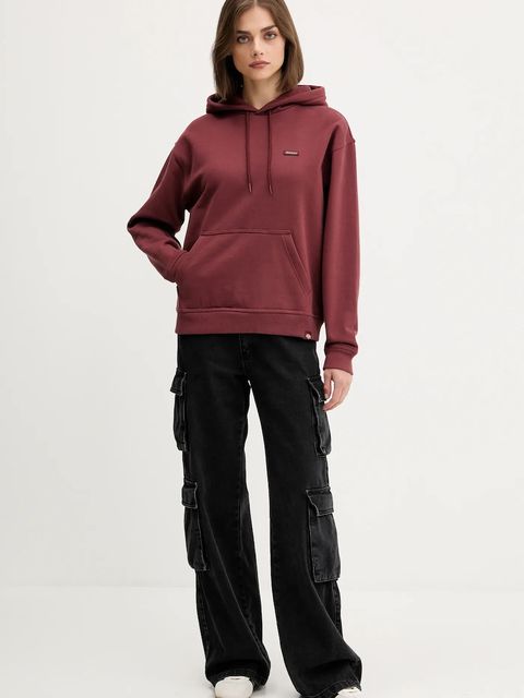 Dickies bluza CLANCY damska kolor bordowy z kapturem gładka DK0A4Z2W - zdjęcie produktu nr 2