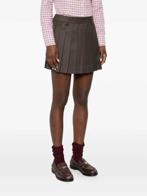 Miu Miu pleated brown skirt