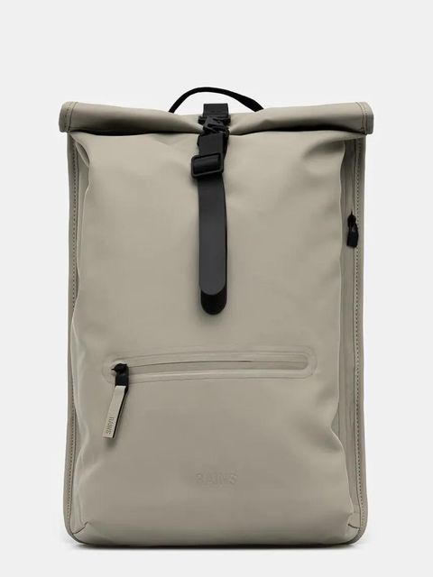 Rains plecak Rolltop Rucksack W3 kolor zielony duży gładki 13320 - zdjęcie produktu nr 1