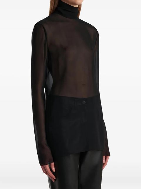 KHAITE roll-neck long-sleeve top - Black