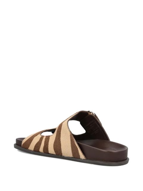 Jimmy Choo zebra-print button-detail sandals - Brown - zdjęcie produktu nr 2