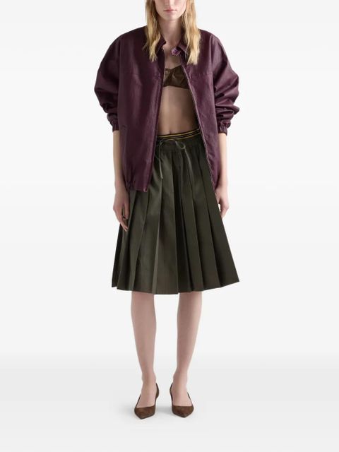 Prada pleated poplin midi-skirt - Green - zdjęcie produktu nr 2