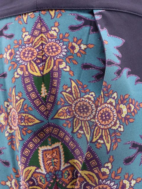 ETRO paisley-print side-panel trousers - Blue