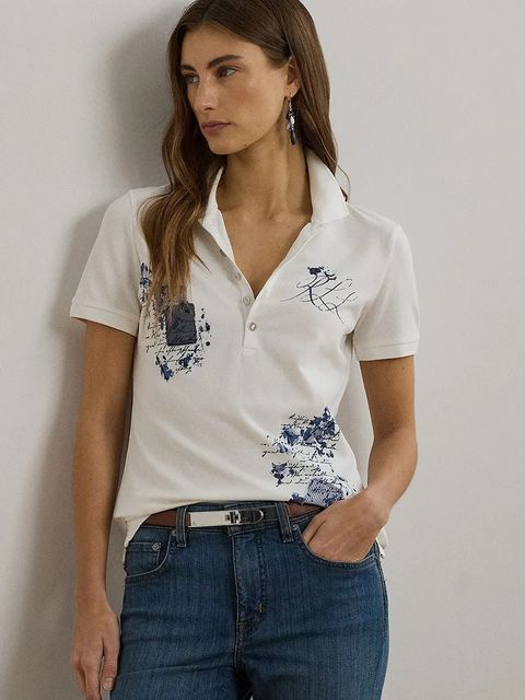 Lauren Ralph Lauren polo bawełniane damska kolor biały 200971073