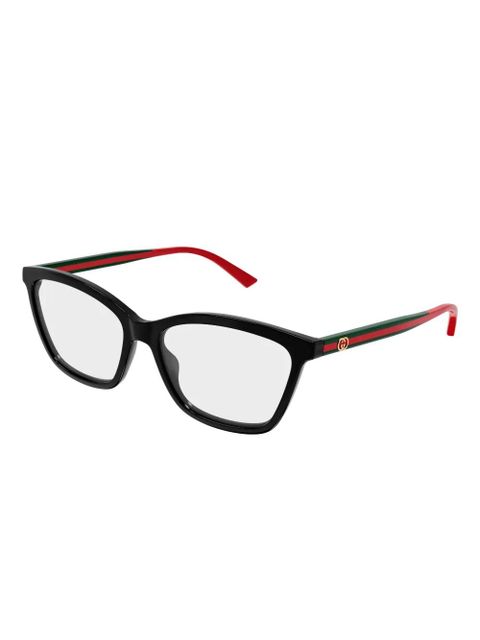 Gucci Eyewear stripe cat-eye glasses - Black