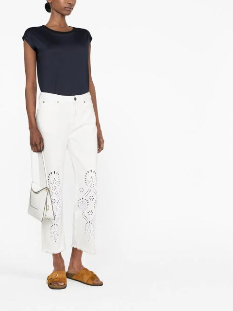 TWINSET high-rise laser-cut straight-leg jeans - White - zdjęcie produktu nr 2