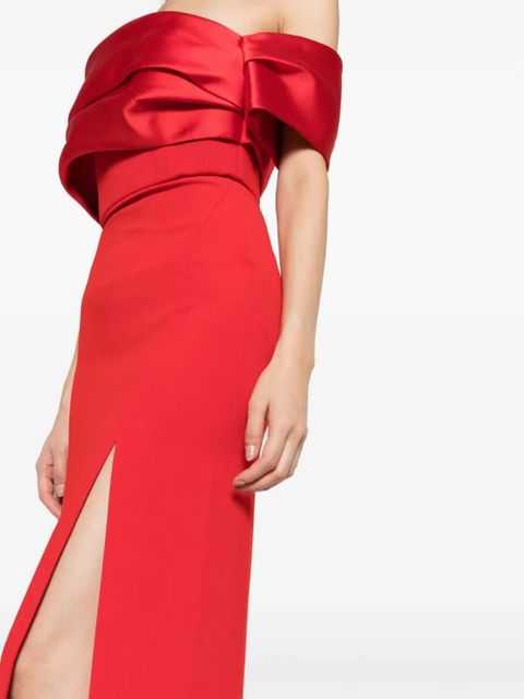 Solace London Alexis off-shoulder gown - Red