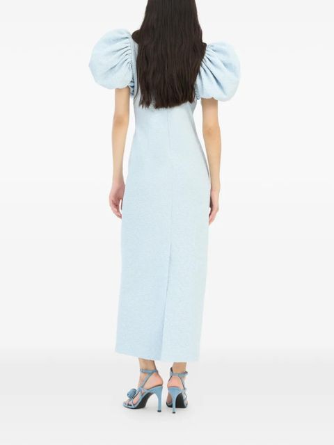 ROTATE BIRGER CHRISTENSEN puff-sleeve midi dress - Blue