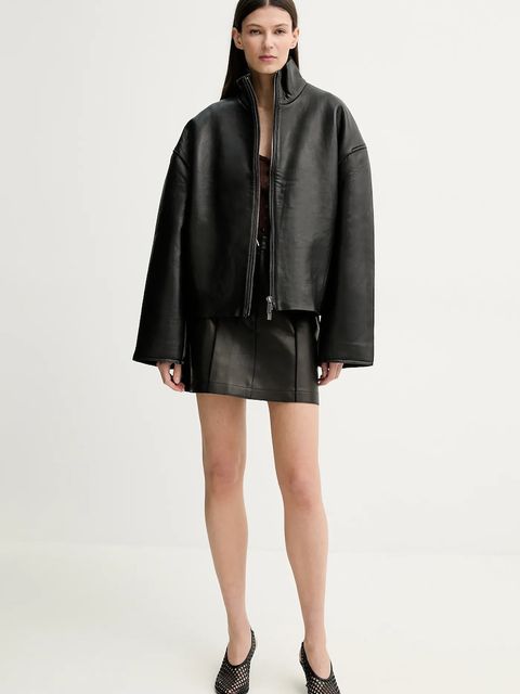 AERON spódnica skórzana RUDENS kolor czarny mini prosta SK162019 - zdjęcie produktu nr 2